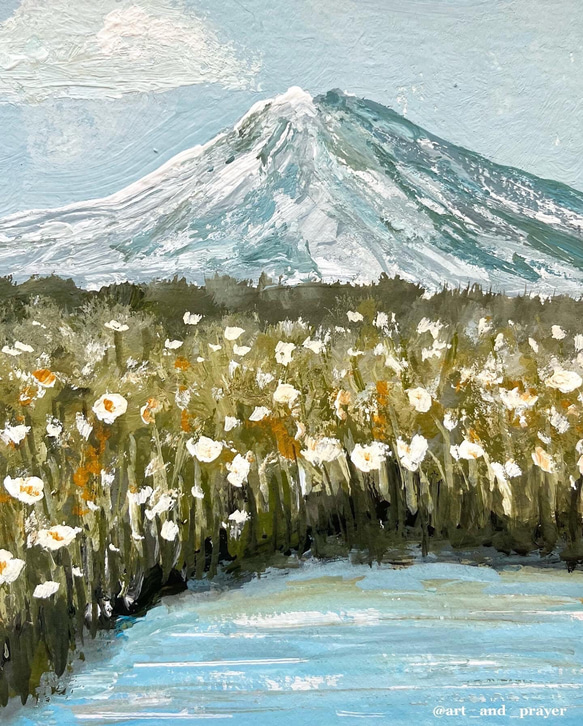 ORIGINAL PAINTING - a mountain , 原画, オリジナルアート, 山の景色の絵 2枚目の画像