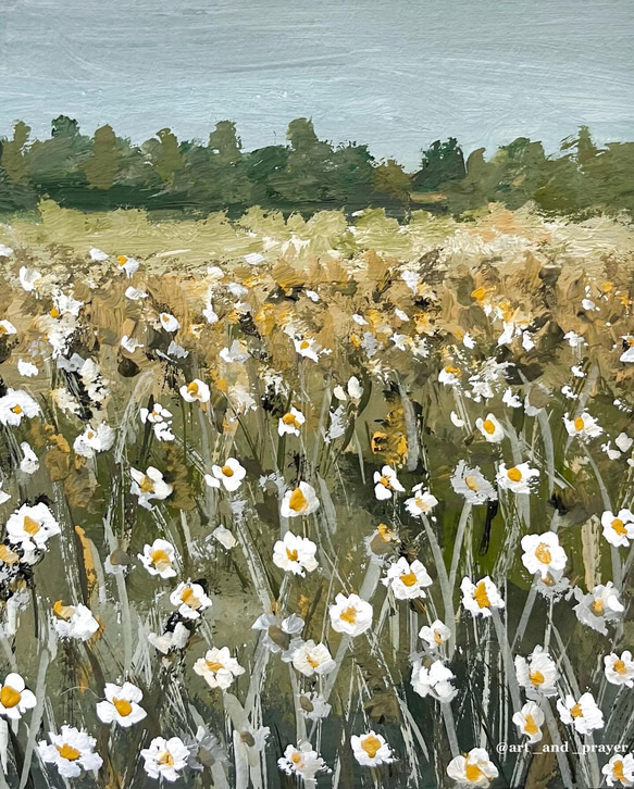 ORIGINAL PAINTING - Wild flowers, 原画, オリジナルアート, フラワーアート 2枚目の画像