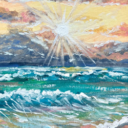 ORIGINAL PAINTING-,ocean, sunset, 原画, オリジナルアート, 海の絵 2枚目の画像
