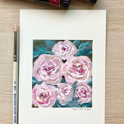 ORIGINAL PAINTING -Roses, 原画, オリジナルアート, バラの絵 1枚目の画像