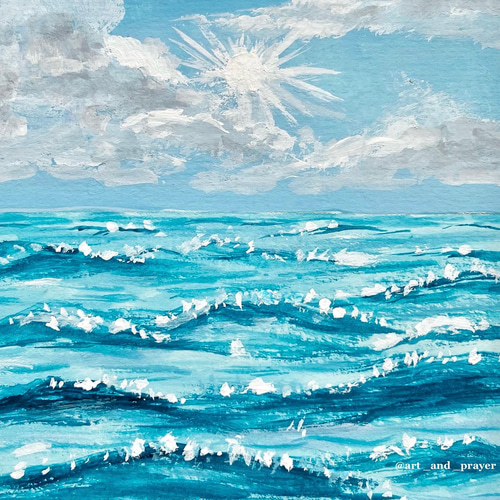 ORIGINAL PAINTING - ocean, summer, 原画, オリジナルアート ORIGINAL PAINTING - ocean, summer, 原画, オリジナルアート