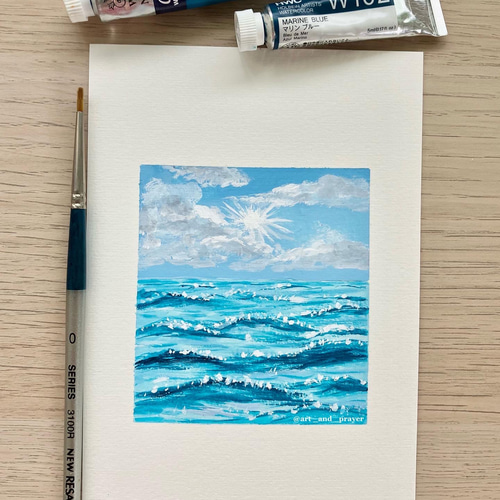 ORIGINAL PAINTING - ocean, summer, 原画, オリジナルアート, 夏の海