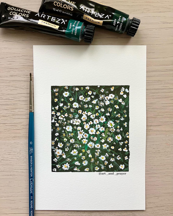 ORIGINAL PAINTING - wild flowers, 原画, オリジナルアート, フラワーアート 1枚目の画像