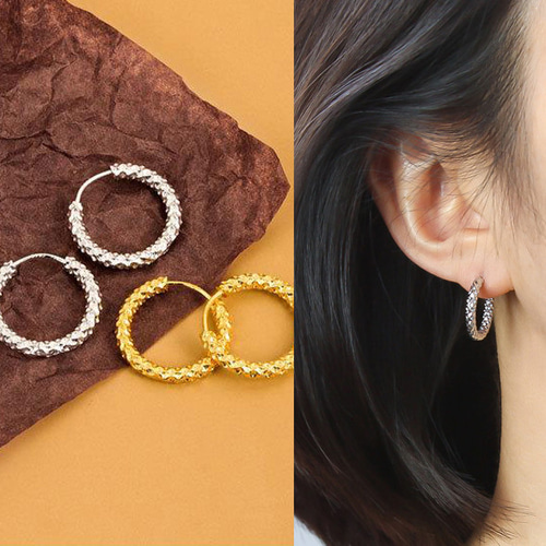 フープピアス 18k アレルギー対応 中折 レディース サージカル