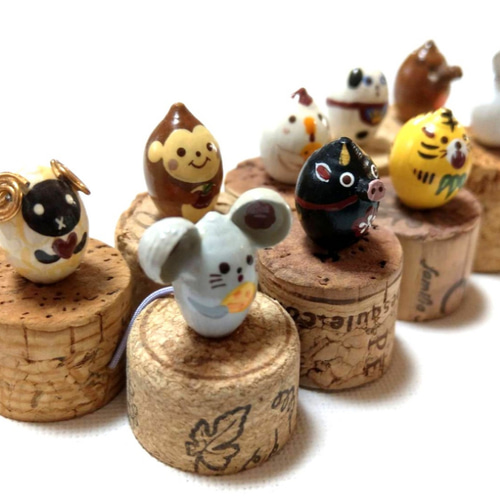 どんぐり人形 干支 うさぎ 卯 桜 ①/モリヤマキノコ その他置物