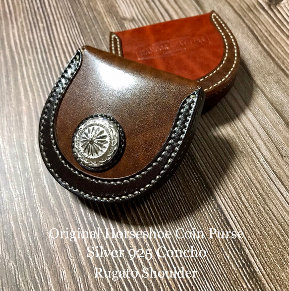 馬蹄型コインケース 装飾タイプ Horseshoe Coincase ( ルガトレザー ) コンチョ Concho 1枚目の画像