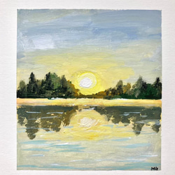 ORIGINAL PAINTING - sunset, 原画, オリジナルアート 2枚目の画像
