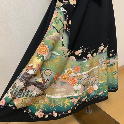 留袖リメイクワンピース❣️鶴金駒 留袖リメイクワンピース❣️鶴金駒