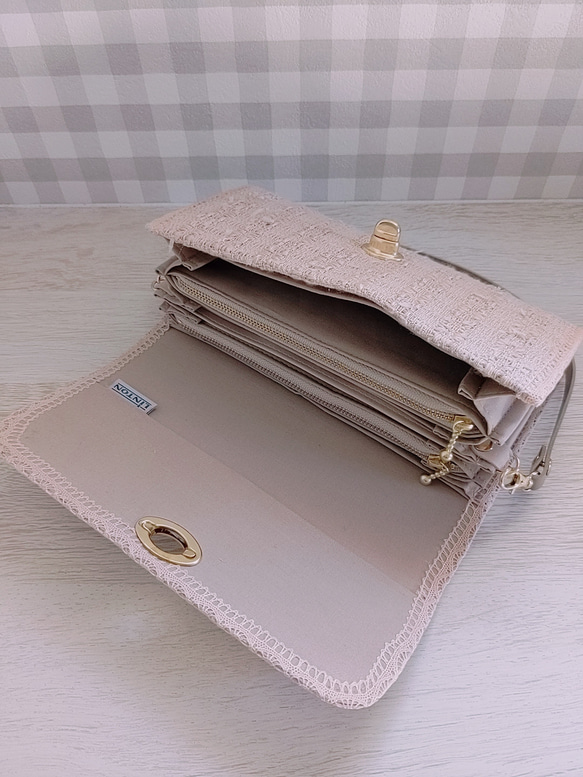 新入荷♡送料無料✳LINTON社製ツイード長財布(フォーン) 7枚目の画像