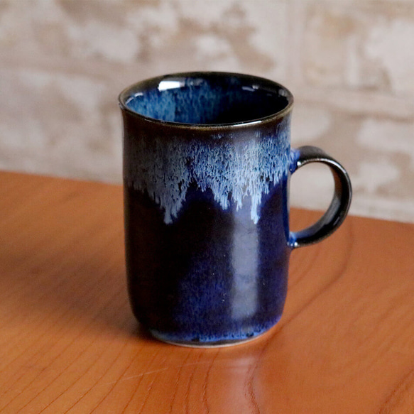 小石原焼 小石原焼き 藍釉 マグカップ タンブラー 秀山窯 陶器 器 NHK イッピンで紹介 shuzan-007 2枚目の画像