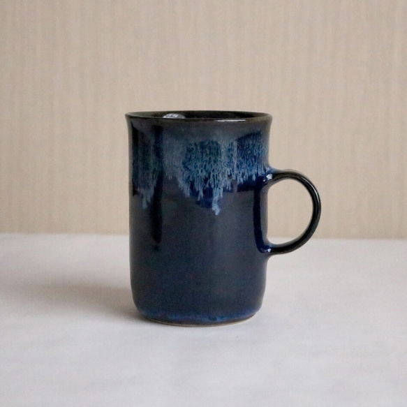 小石原燒 小石原燒 藍釉馬克杯 周山窯陶器 NHK Ippin shuzan-007 介紹 第3張的照片
