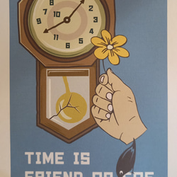 TIME IS アート イラスト デザイン ポスター A4 A3 インテリア 2枚目の画像