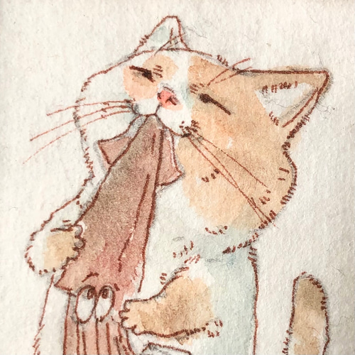 猫のちっちゃな原画 イカちゅーちゅー 01 イラスト