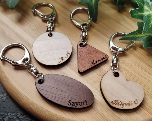 m＊確認用お名前入りオーダーメイド木製キーホルダー♫ m様専用＊確認用お名前入りオーダーメイド木製キーホルダー♫