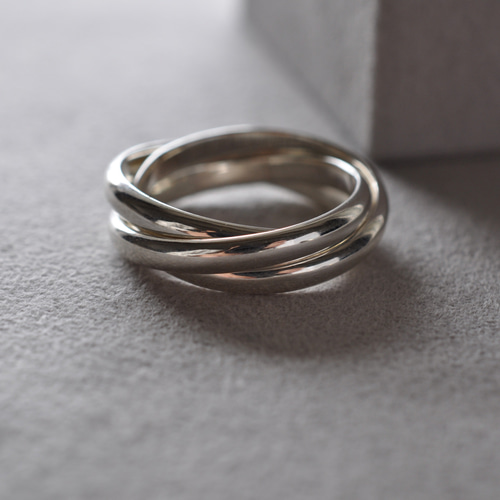 SILVER950】Trinity トリニティデザイン シルバー3連リング 指輪