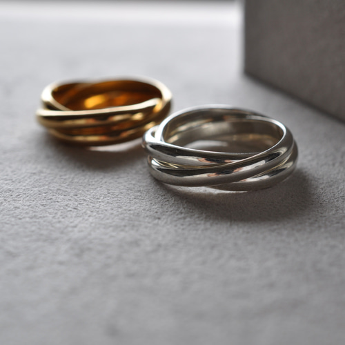 SILVER950】Trinity トリニティデザイン シルバー3連リング 指輪