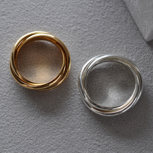 SILVER950】Trinity トリニティデザイン シルバー3連リング 指輪