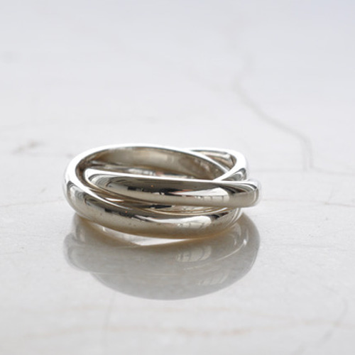 SILVER950】Trinity トリニティデザイン シルバー3連リング 指輪