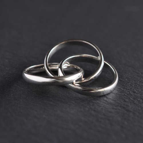 SILVER950】Trinity トリニティデザイン シルバー3連リング 指輪
