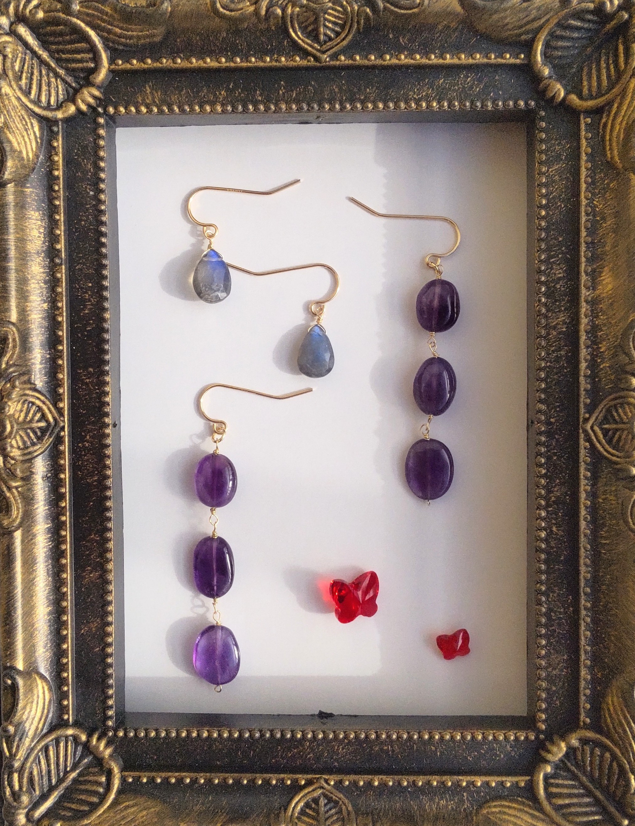 新春福袋2023【14kgf】ラブラドライトとアメジストのピアス