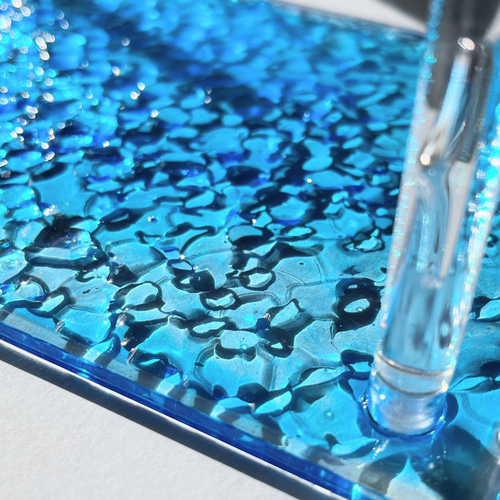 海の角型ブルーディスプレイスタンド☆ / アクセサリートレイ / レジン