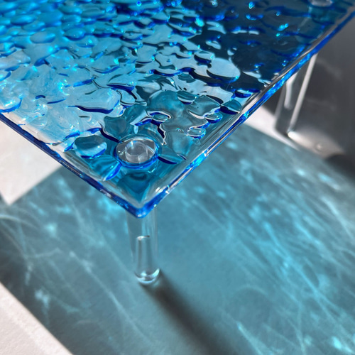 海の角型ブルーディスプレイスタンド☆ / アクセサリートレイ / レジン