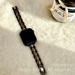 Apple Watch スリムセンターラインベルト ブラック 全サイズ対応 1枚目の画像