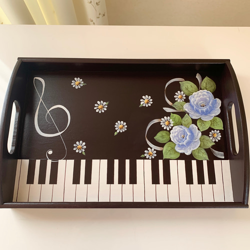 トールペイント 絵の具 筆 木材 お盆 木製