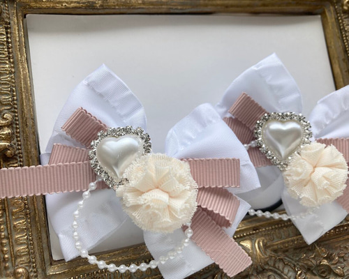 入園入学♡ゆめかわりぼん♡フリル♡キラキラハート♡キッズリボン  