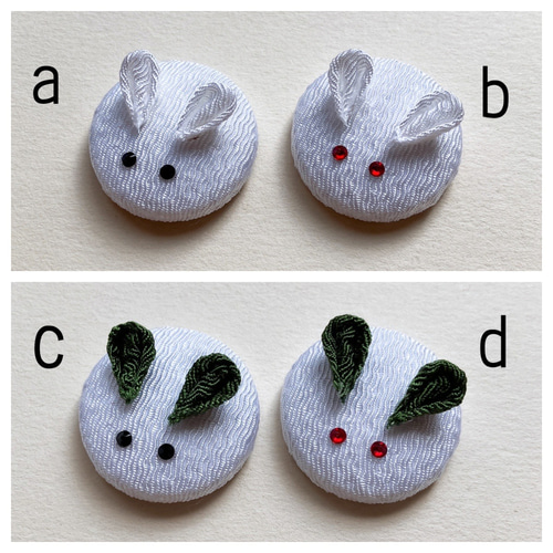 うさぎの髪飾り○ちりめん細工 つまみ細工○ ヘアクリップ くるみ