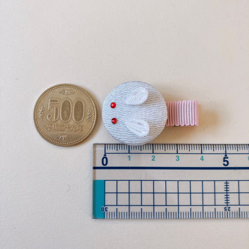 ❌X2 在庫なし【オーダー♡和うさぎ】ヘアクリップ　つまみ細工　浴衣　和装 ぷっくりうさぎの髪飾り○ちりめん細工 つまみ細工○ ヘア