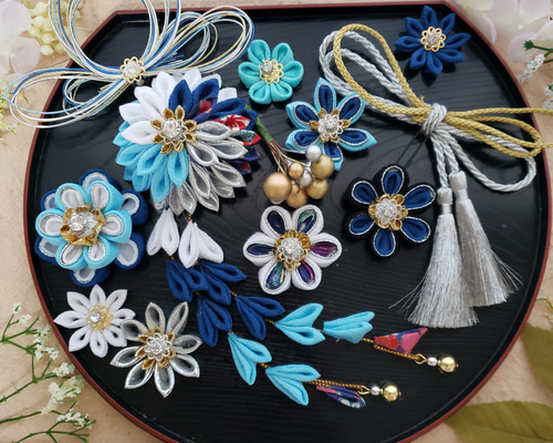 花魁帯飾り つまみ細工 帯留め 帯飾り 七五三 成人式 金 花魁 振り袖