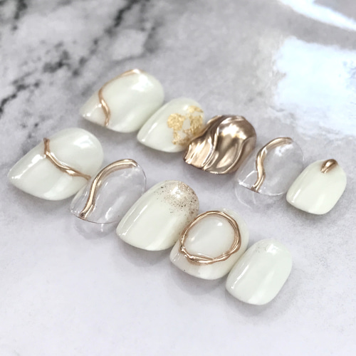 ネイルチップ オーダー キルティング 韓国 ミラー ニュアンス マグネット 白 ネイルチップ オーダー キルティング 韓国 ミラー ニュアンス