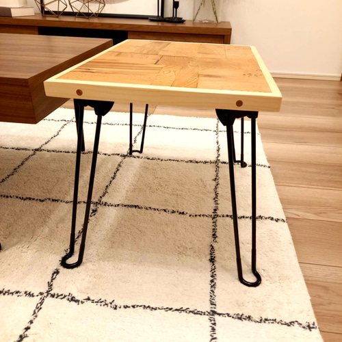 【SEAL限定商品】 完売 屋久杉 リビングパッチワークテーブル 折り畳み脚 ロー テーブル・机