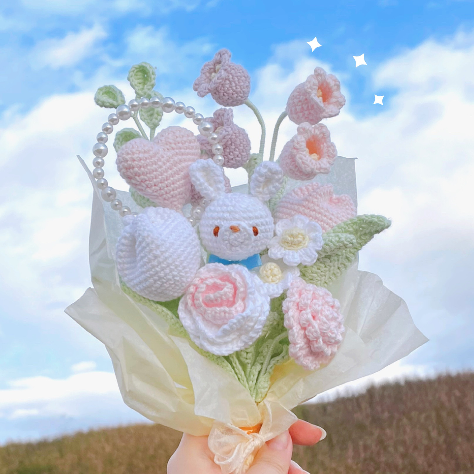 ギフトにも！うさぎとハートのブーケ