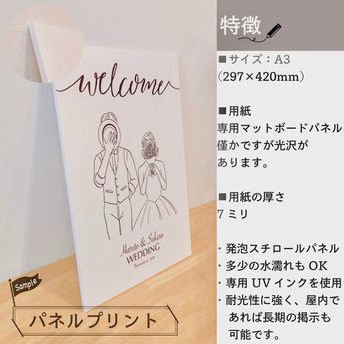ウェルカムボード/新郎新婦イラストcolor_結婚式や入籍のお祝いにも 
