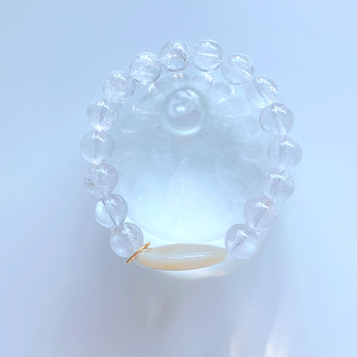 5-544】月山メノウの満月と三日月をカンチェンジュンガ水晶で繋いだ