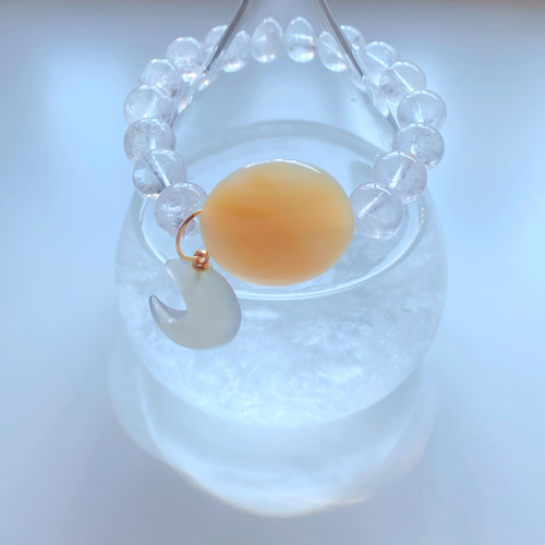 ✳初めて見ました‼️金色一眼天珠玉入り‼️月山瑪瑙ブレスレット　超貴重の幸運お守りを ✳初めて見ました‼️金色一眼天珠玉入り‼️月山瑪瑙ブレスレット