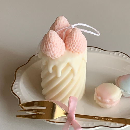 トロトロクリームのケーキキャンドル 韓国キャンドル ギフト 