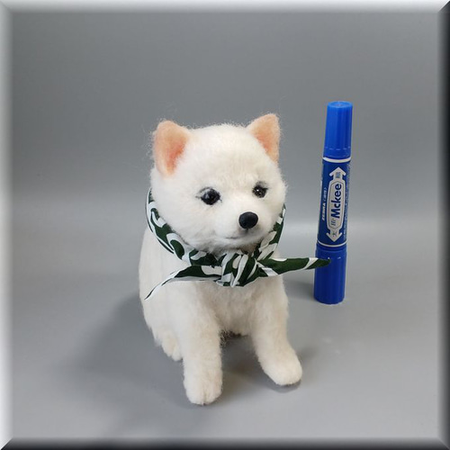 白siba　羊毛フェルト　柴犬　犬　ハンドメイド まめしば様専用 リクエスト 羊毛フェルト 柴犬 白柴