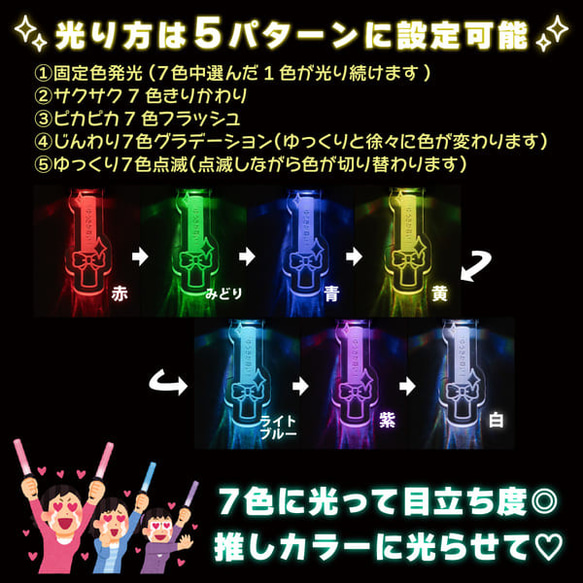 キーホルダー 名入れ 光る ペンライト 推し プレゼント 推しグッズ キンブレ 推し活 クリアカラー アクキー 4mm 3枚目の画像