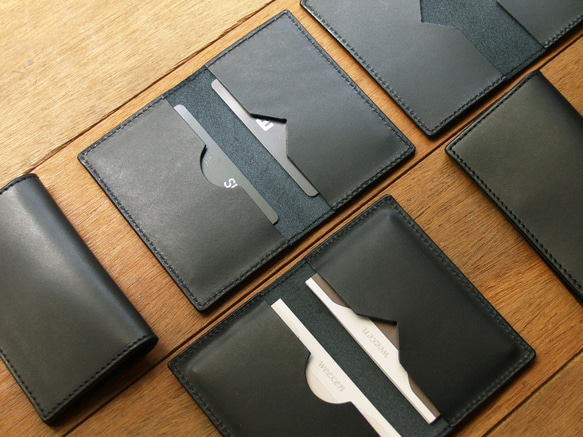 Leather Card Case ( Custom Name ) - Gentle Black 6枚目の画像