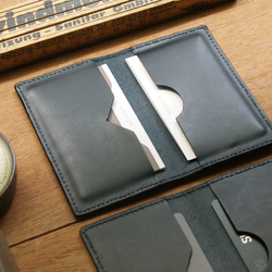 Leather Card Case ( Custom Name ) - Gentle Black 2枚目の画像