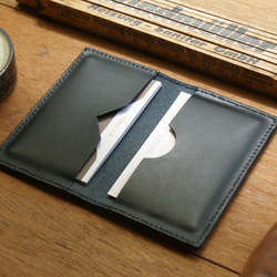 Leather Card Case ( Custom Name ) - Gentle Black 1枚目の画像