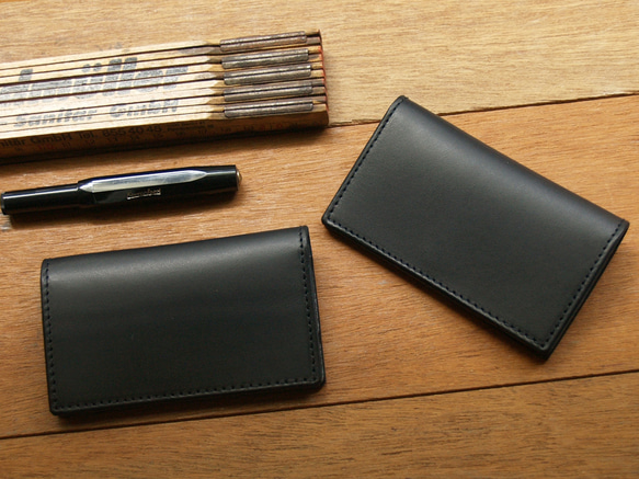 Leather Card Case ( Custom Name ) - Gentle Black 9枚目の画像