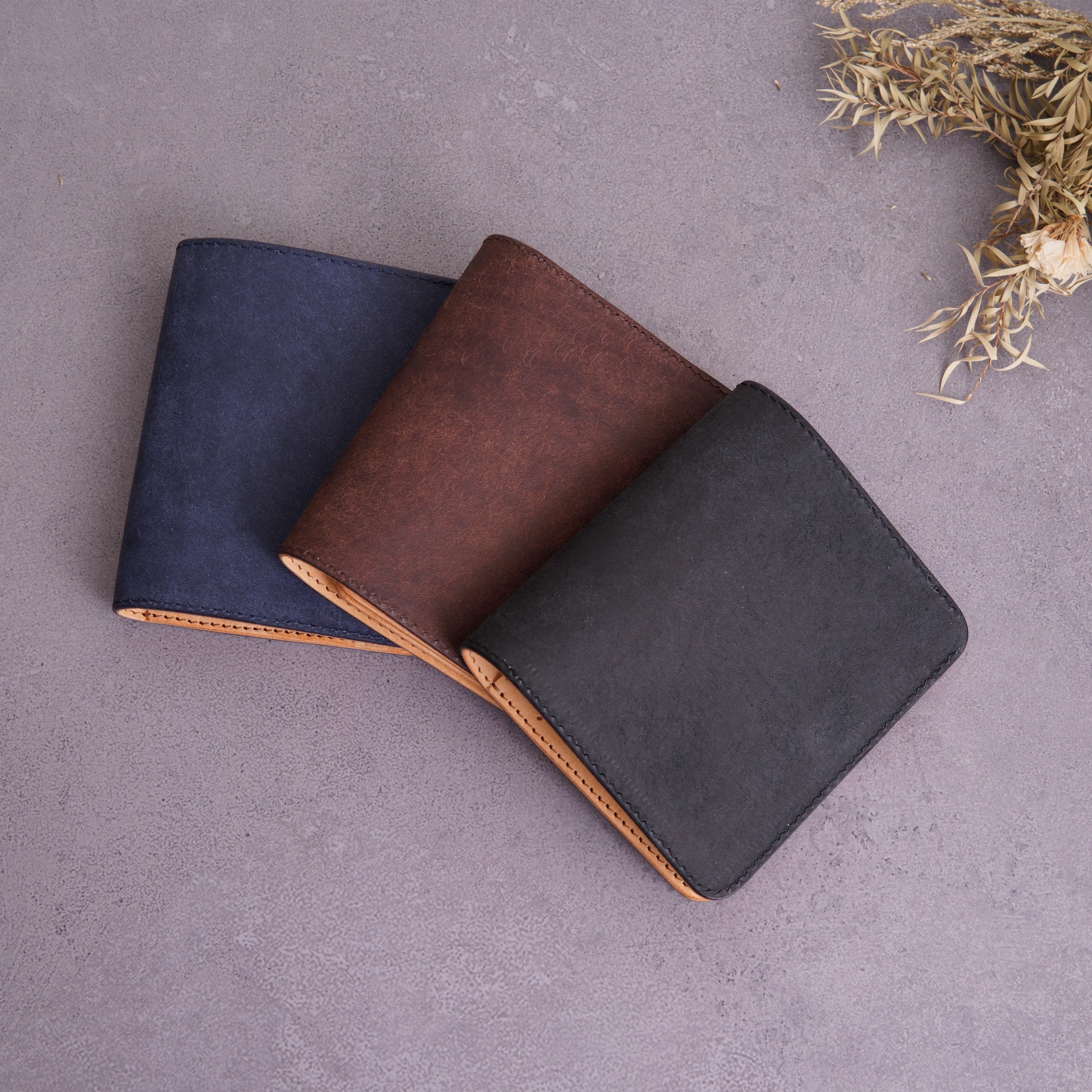 お札ぴったり 薄い二つ折り財布【受注製作】