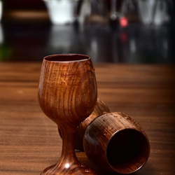 Indicrafts Global 木製ワインとウォーターグラス 2個セット - クリスマスギフト 4枚目の画像