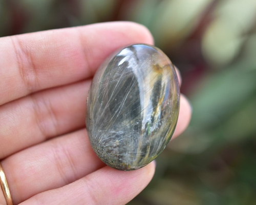 レア☆シルバールチルと緑泥石☆インクォーツs669 天然石 Funky