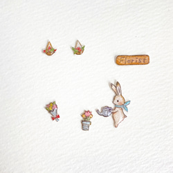 〈petit marché〉うさぎのお花さん☆絵本の世界のブローチ 10枚目の画像