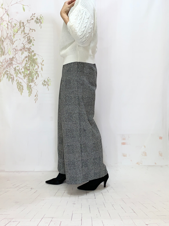冬！スイートリー＊暖か冬のイタリア製ウール混ロング大人パンツグレンチェックBy ＊花織＊ [2116]G1 2枚目の画像